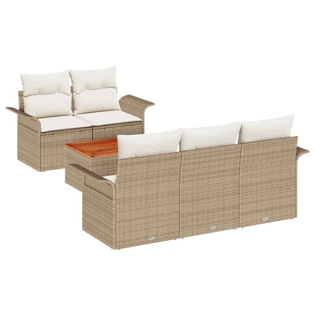 Garten-Sofa-Set 6 pcs Beige und Creme 55 x 55 x 37 cm